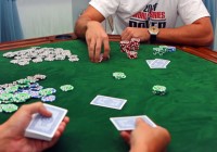 Poker table with chips